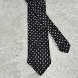 Vintage 80s Kuppenheimer 100% Silk Tie – Black w/ Grey‎ & Red Floral USA